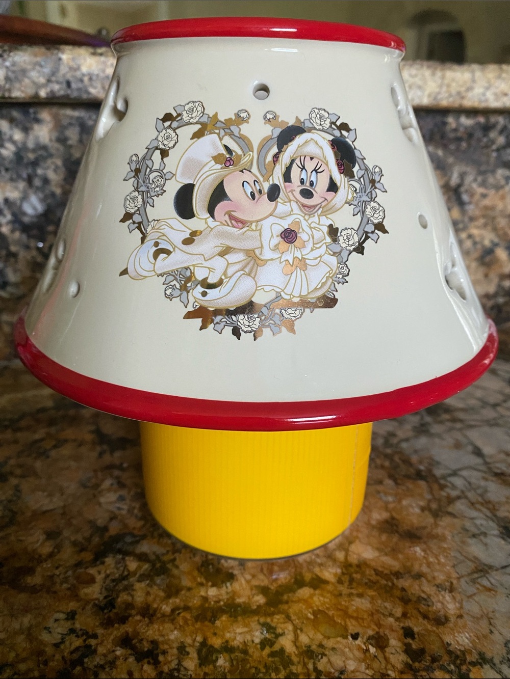 Disney Jar Candle Lamp Shade - Victorian Mickey & Minnie Mouse wedding
